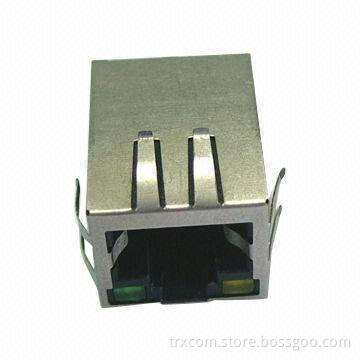 1 x 1 Tab-up RJ45 Connector with Internal Filters or Magnetic